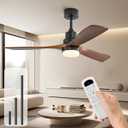 Sofucor 52 Inch Ceiling Fans with Lights and Remote, Low Profile Ceiling Fan with Light Dimmable/Timer, Modern Flush Mount Ceiling Fan 6-Speed Reversible DC Motor for Bedroom Living room Outdoor