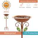 Metal Bird Bath for Outside Garden Birdbath Bowl, 42.1" Height Bird Feeders for Outdoors with 5 Prongs Base Stake, Standing Birdfeeders Bath Bowl for Yard Lawn Decor (Vintage Copper)