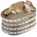 4 Pack Extra Large Cat Scratcher Cardboard, Oval Cat Scratcher Bed Cat Scratch Bowl, Scratching Lounge Couch Round Shaped Cat Scratch Board Nest for Indoor Cats Furniture Protector