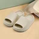 Cloud Slides for Kids,Soft EVA Boys Girls Slippers Bathroom Sandals,Toddler Home House Open Toe Comfy Thick Shower Summer Sole Pool Beach Slippers (Beige)