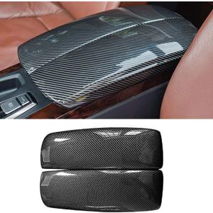 TTCR-II Compatible with BMW X5 Console Cover 2007-2013, for BMW X6 Center Console Cover 2008-2014, 2 PCs Center Armrest Protectors for X5 E70 and X6 E71 (Buckle Type, Not Real Carbon Fiber)