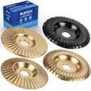4PC Angle Grinder Wood Carving Disc Set, 4" & 4 1/2" Compatible, 5/8" Arbor, Wood Shaper & Stump Grinder Teeth