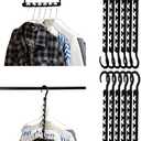 Mr. Pen- Space Saving Hangers for Clothes, to 20pcs, Black, Plastic Multi Clothes Hangers Space Saving, 6 Slots, 360° Rotating Hooks