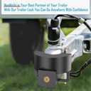 Trailer Lock Fits 2 Inch Ball Couplers, NenNicht 2025 Upgrade Anti Theft Heavy-Duty Steel Trailer Coupler Locks with Secures Safety Chains, Camper Accessories for Travel Trailers Boats Trucks Rvs