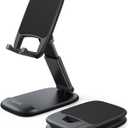 Lamicall Cell Phone Stand for Desk - [Height Adjustable] Foldable Mobile Phone Holder, Portable Stand for iPhone 17 16 15 14 13 12 11 Pro Max Plus Air, Galaxy S25, Telephone, Office Gift Accessories