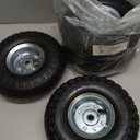 (4 Pack) AR-PRO 10" Heavy-Duty Replacement Tire and Wheel - 4.10/3.50-4" with 10" Inner Tube, 5/8" Axle Bore Hole, 2.2" Offset Hub and Double Sealed Bearings for Hand Trucks and Gorilla Cart (Silver)