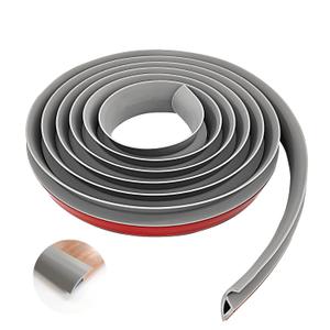 COUKIU 10 FT PVC Floor Transition Strip, Peel and Stick Molding Trim for Threshold Transitions with a Height Less Than 10 mm/0.4in, Carpet & Floor Edging Trim, Carpet to Tile Transition Strip(Gray)
