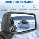 JDMSPEED Right Passenger Side Mirror Compatible with 2019-2025 Chevy Silverado 1500 Black Power Glass Manual Folding Temperature Sensor Non-Heated without Turn Signal Replace#GM1321582(5Pins)