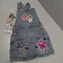 Peacolate 4-11T Little&Big Girls Jumper Dress Casual Strap Denim Overalls (5T, Star)
