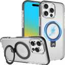 M MYBAT PRO iPhone 16 Pro Max Case [Compatible with Magsafe]/w Magnetic Ring Stand,Lure Series Transparent iPhone 16 Pro Max Bumper Case, Military Shockproof Sturdy Protective Phone Cover 6.9" (iPhone 16 Pro Max, Black)
