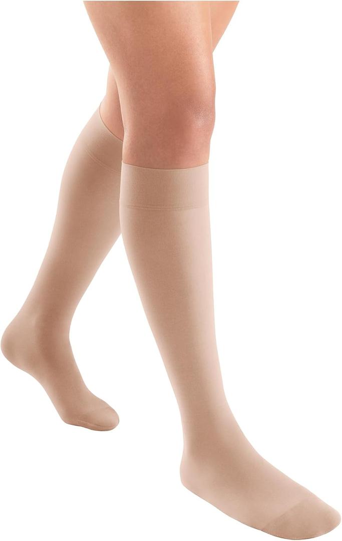 JOBST Activa Sheer 15-20 mmHg Compression Socks Knee High, Closed Toe, Silky Beige, Medium