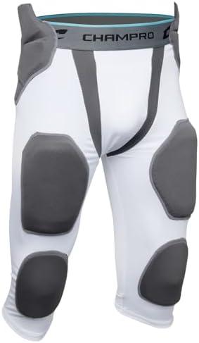 CHAMPRO Tri Flex 7-Pad Girdle Football Pants Adult Size M (White)