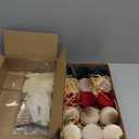 30 Pcs Christmas Velvet Ornaments Set 15pcs 2.36" Velvet Ball Ornaments 15pcs 3/8" Wide 5 * 7" Christmas Tree Decor for Xmas Home Hanging Shatterproof Ball & Ribbon Bow for Indoor Festival