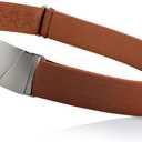 ONE-BELT No Show Invisible Elastic Belts for Women & Men 1.5" adjustable Non Slip Fits waist upto 50 Inch. Designed in USA. (Cognac)