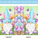 Texupday Welcome Bunny Gnome Easter Eggs Tulips Decoration Easter Spring Holiday House Flag Outdoor Yard Flag 28" x 40"
