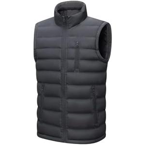 Msmsse Men's Winter Outerwear Vest Warm Padded Puffer Vest Zipper Sleeveless Jacket, S