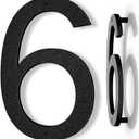 10 Inch Black House Numbers for Outside, Large Floating Home Address Numbers, Modern Outdoor House Number for Wall Street Garage Gate (6)