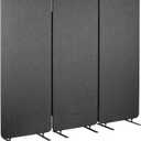 VIVO Freestanding 72 x 66 inch Privacy Panel, Cubicle Divider, Acoustic Wall Partition, x4 24 inch Panels, Dark Gray, PP-3-T072D