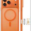 TORRAS Stronger Magnetic & Shockproof for iPhone 17 Pro Max Case, Fit for MagSafe, Military Grade Drop Protection, Camera Control, DIY Button, Slim for iPhone 17 Pro Max Case Translucent Orange
