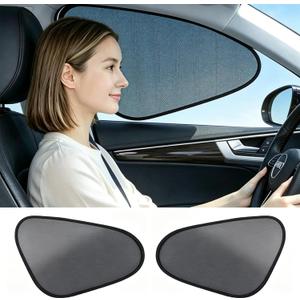 2-Pack Car Window Shades, Foldable Static Cling Car Shades for Side Windows
