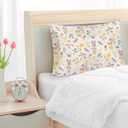 Wildflower Satin Pillowcase for Women, Pastoral Style Silk Pillowcase with Zipper, Cooling Satin Pillow Covers for Hair and Skin, Standard Size, Warm Living Home Decoration, 20x26 Inches