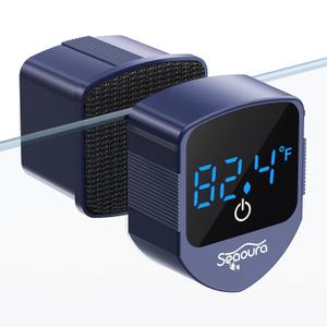 Aquarium Magnetic Cleaner with Thermometer, Fish Aquariums Mini Magnet Brush Only for Glass Tank,Tiny Magnets Clean Floating Cleaning ToolAlgae Scrapers(Blue)