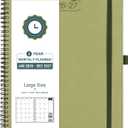 BEZEND Monthly Planner 2026-2027 (Spiral-8.5" x 11") 2 Year Calendar Book with Note Pages - Jan 26 to Dec 27-120 GSM Paper, Inner Pockets, Laminated Tabs, Vegan Leather Softcover - Kiwi