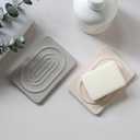 Coengwui Diatomite Soap Dish for Kitchen Organizer, Quick Dry Sink Caddy Holder for Sponge, Brush, Toothbrush - Fast Absorbing Stone Tray (Beige, 4.8" x 3.1")