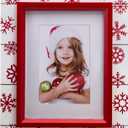 Red Snowflake 4" x 6" or 6" x 8" Wood Picture Frame