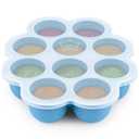 KeaBabies Silicone Food Freezer Trays with Lid, 2oz x 10 Pods Baby Food Storage Containers, Easy Puree Meal Prep, Breast Milk Silicone Freezer Molds, Dishwasher, Microwave Safe, BPA-Free (Misty Blue)