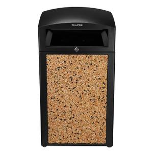 Alpine Industries Rugged 40-Gallon All-Weather Outdoor Recycle Bin Trash Can Container (Without Ash Tray, Stone Panels) (B07CY63BNT)