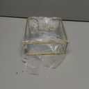 Sumnacon Cocktail-Sized Napkin Holder Square Glass Napkin Holder Table Gold Stylish Cocktail Napkin Holders for Kitchen Dining Table Counter,Decorative Napkin Basket for Picnic Wedding Party (5.7 x 5.7 Inch/Cocktail)