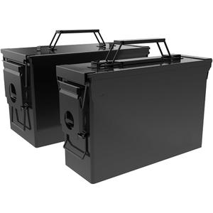 HARDROCK Metal Ammo Can,Ammo Box Black (30cal+ 50cal 2pcs)