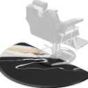 OmySalon 3x 5x5/8'' Thick Salon Mats for Hair Stylist Anti Fatigue, Barber Floor Mat with Round Base, Salon Chair Mat Hairdresser Standing, Anti-Slip Easy Cleaning (Snowy Starlight)