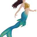 John's Studio Metal Mermaid Sea Wall Decor Outdoor Garden Hanging Art Sculptures Home Ocean Theme Decorations for Kitchen Bathroom and Pool - 14.9Inches