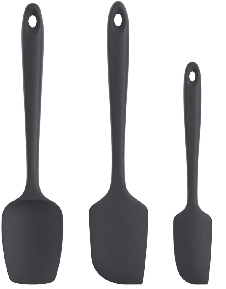 U-Taste Silicone Spatula Set with 600 Degrees Fahrenheit Heat Resistant (Black)