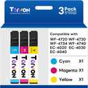Remanufactured Ink Cartridge for Epson 802 802XL Ink Cartridges Combo Pack Work with Workforce Pro WF-4740 WF-4730 WF-4720 WF-4734 EC-4020 EC-4030(Cyan, Magenta, Yellow)