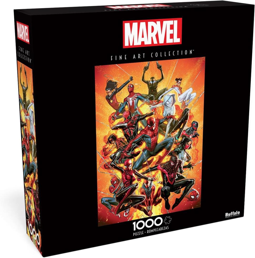 Buffalo Games  Marvel Spider-Geddon 1000 Piece Jigsaw Puzzle  Fine Art Collection Colorful Puzzle for Adults  Precision-Cut Pieces, Beautiful Artwork, and Hours of Relaxing Fun