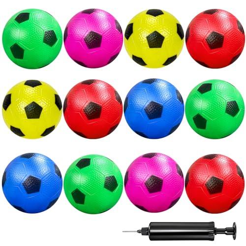 Ynanimery 12 Pack Mini Soccer Balls for Kids, 4'' Inflatable Mini Balls for Indoor Outdoor Games, Small Soccer Ball for Pool Beach Garden Sports Game Party Supplies