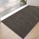 DEXI Thin Door Mat Indoor Entrance 24x36, Non Slip Entryway Mat, Grey Brown