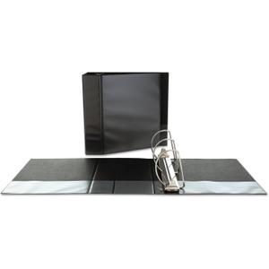 Universal 20998 Slant-Ring Economy View Binder, 5" Capacity, Black (White)
