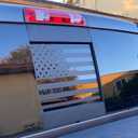 for Chevrolet Colorado GMC Canyon 2015-2025 2026 Rear Middle Window American Flag Decal Back Center Sliding Window Glass USA Flag Vinyl Sticker Exterior Accessories (Matte Black)