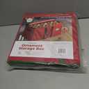 Large 128 Christmas Ornament Storage Box, Adjustable Compartment Dividers, Dual Zipper, Stackable Holiday Decorations Organizer with Lid, Xmas Durable Fabric Bin, Reinforced Handles Space-Saving (Red)