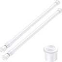 AIZESI 2PCS White Tension Rod 17 to 28 Inch, Adjustable Spring Curtain Rod No Drilling, Spring Tension Rods for Window DIY Projects Cupboard Wardrobe Small Curtain Rods Short Tension Rod