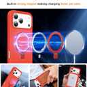 ZHK Liquid Silicone Designed for iPhone 17 Pro Case with Magnet Stand, [Precise Camera Lens Protection][Mil-Grade Drop Shockproof][Soft Anti-Scratch Microfiber Lining] Slim Fit Cover, Red