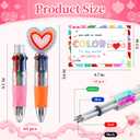 CZWZ 60Pcs Mini Multicolor Pen in One 4-in-1 Cute Pens Bulk for Kids, Ballpoint Pens for Birthdays and Children's Parties, Fun Pens Gifts Assorted Ink Kawaii Pen(Valentine)