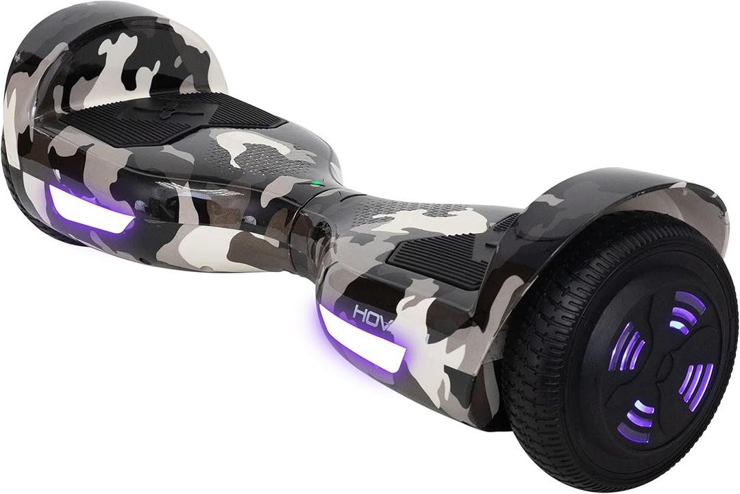 Hover-1 Helix Electric Hoverboard | 7MPH Top Speed, 4 Mile Range, 6HR Full-Charge, Built-In Bluetooth Speaker, Rider Modes: Beginner to Expert (Camo)