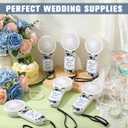 Tujoe 100 Pcs Mini Handheld Fans for Wedding Guests with Lanyard, Portable Personal Fans Bulk for Outdoor Wedding, Reception, Bridal Shower, Summer Party Favors Gifts(Navy Blush Floral)