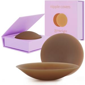 Nipple Covers for Women, Reusable Seamless No-Show Silicone Covers (S)