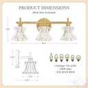 ElilyGiA Gold Bathroom Light Fixture 3-Lights Vintage Vanity Lights